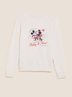 Kadın Krem Saf Pamuklu Disney™ Sweatshirt