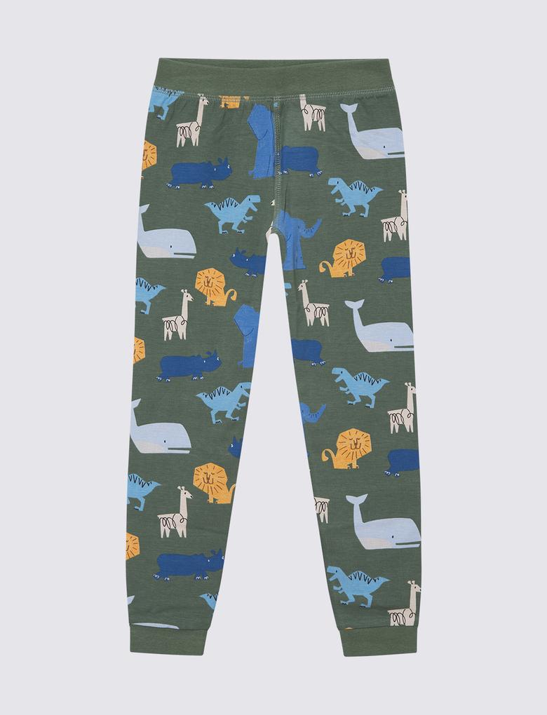 Çocuk Multi Renk Grafik Desenli Kısa Kollu Pijama Takımı