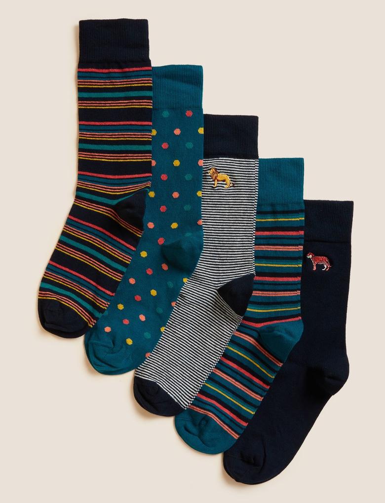Erkek Multi Renk 5'li Cool & Fresh™ Çorap Seti