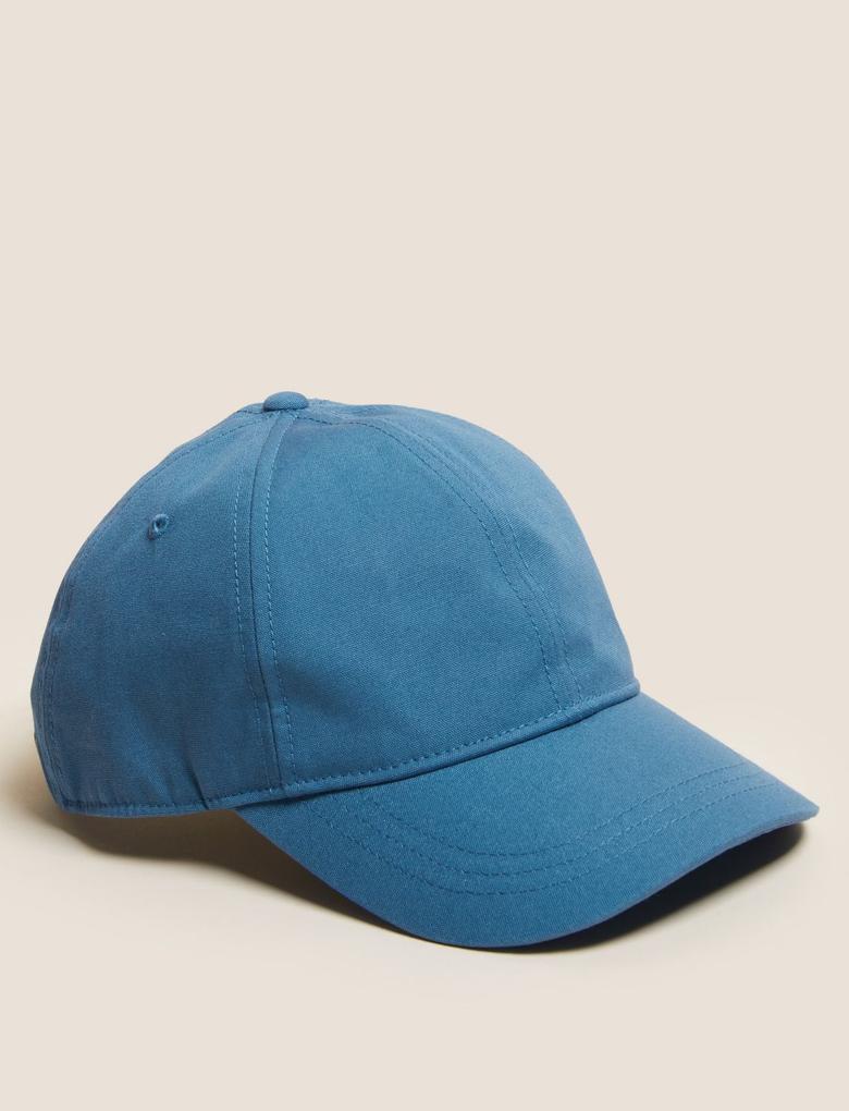 Erkek Mavi Saf Pamuklu Sun Smart Şapka