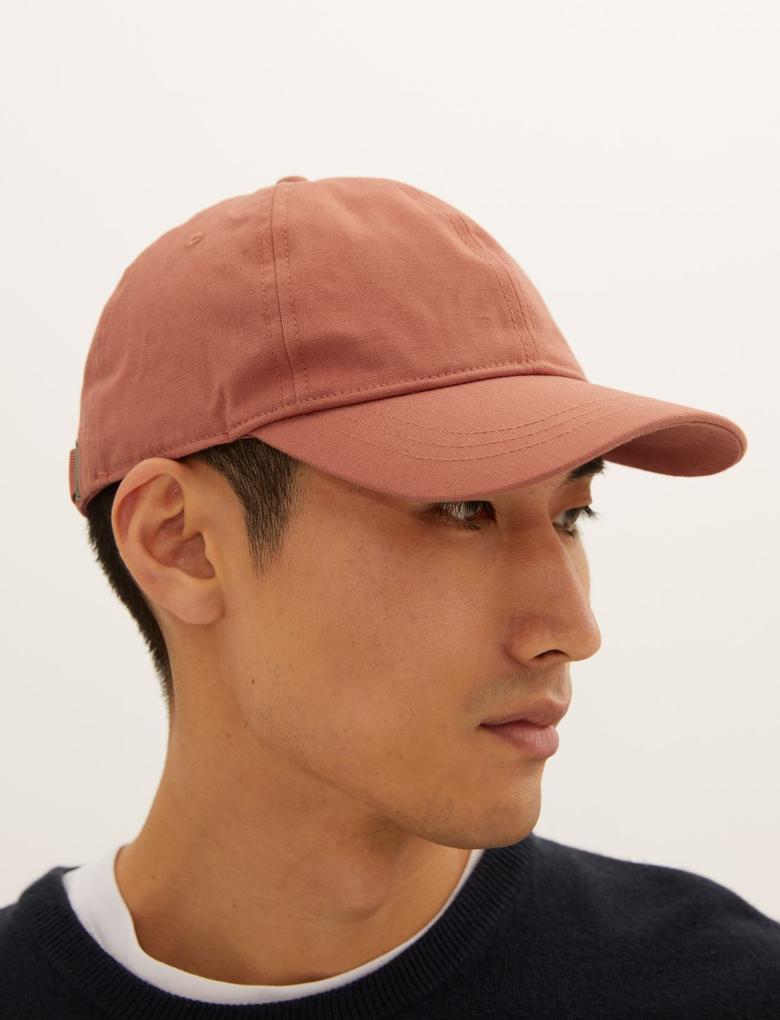 Erkek Kırmızı Saf Pamuklu Sun Smart Şapka