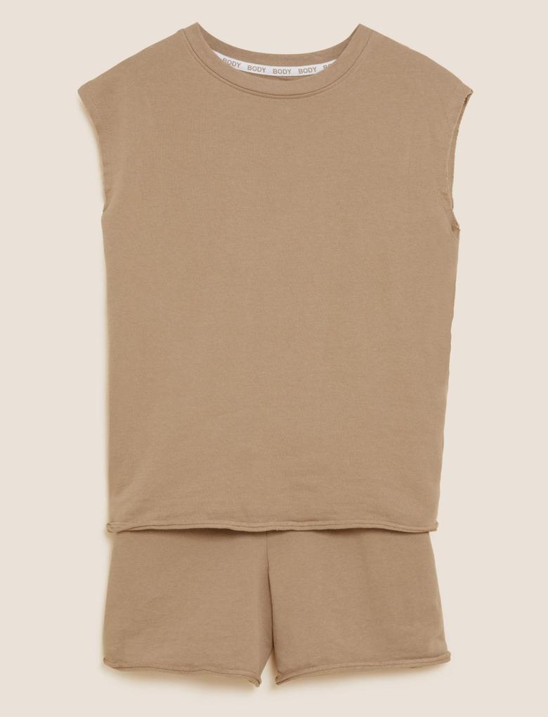 Kadın Kahverengi Saf Pamuklu Cool Comfort™ Pijama Takımı