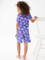 Çocuk Mor Unicorn Desenli Kısa Kollu Pijama Takımı (1-7 Yaş)