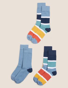 Erkek Multi Renk 3'lü Cool & Fresh™ Çorap Seti