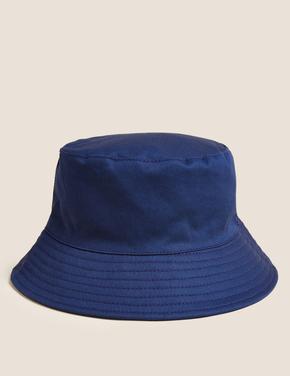  Lacivert Saf Pamuklu Sun Smart Şapka (0-13 Yaş)