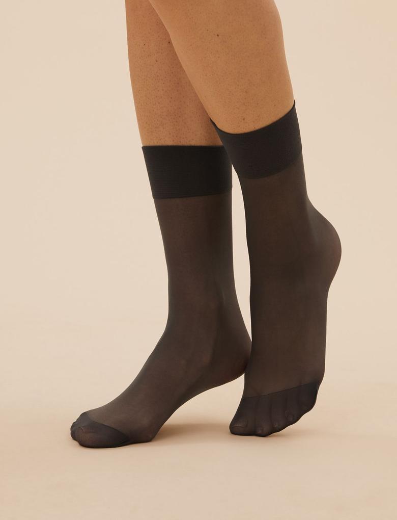 Kadın Siyah 4'lü 10 Denye Pantolon Çorabı Seti