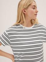 Kadın Krem Saf Pamuklu Mini T-Shirt Elbise