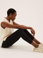 Kadın Siyah Yüksek Bel Crop Legging Tayt