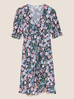 Kadın Multi Renk Çiçek Desenli Mini Elbise