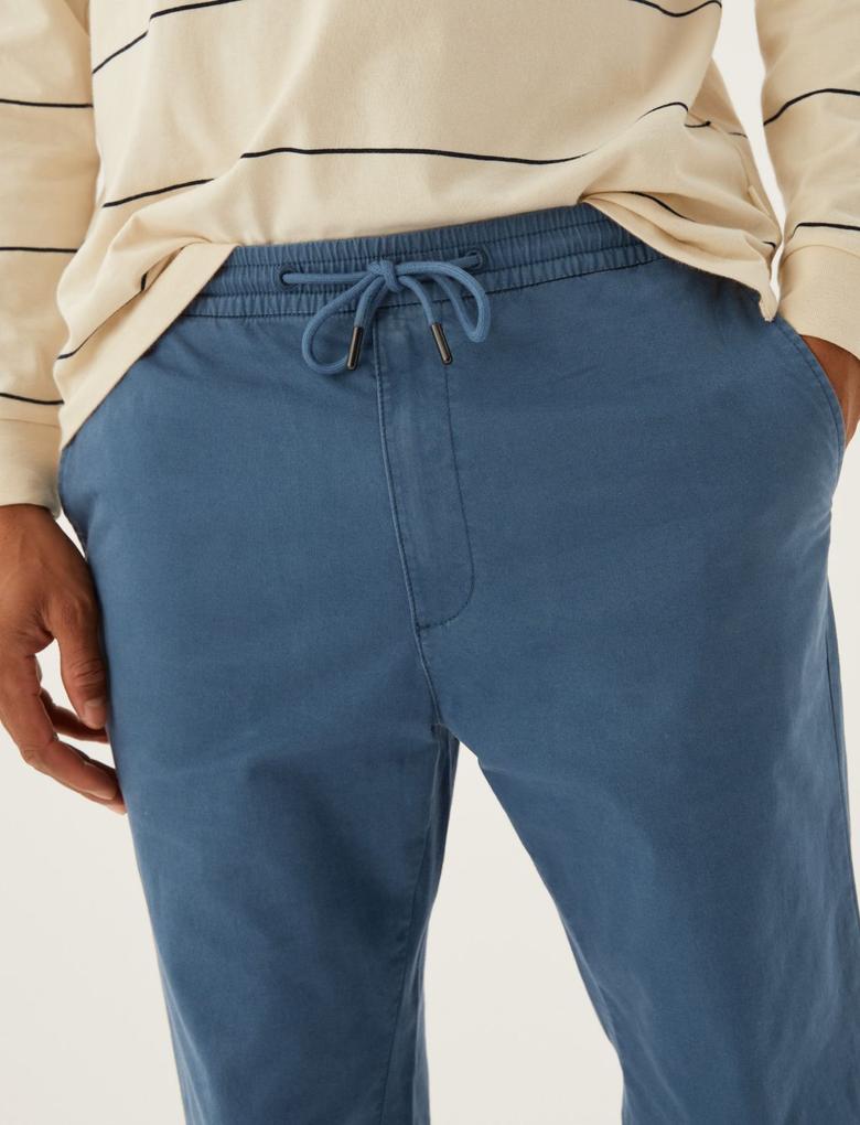 Erkek Mavi Straight Fit Pantolon