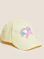  Sarı Saf Pamuklu Unicorn Desenli Şapka (1-6 Yaş)