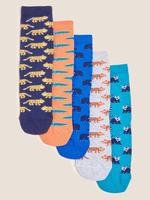 Çocuk Multi Renk 5'li Hayvan Desenli Çorap