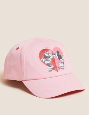  Pembe Saf Pamuklu Minnie Mouse™ Şapka (1-6 Yaş)