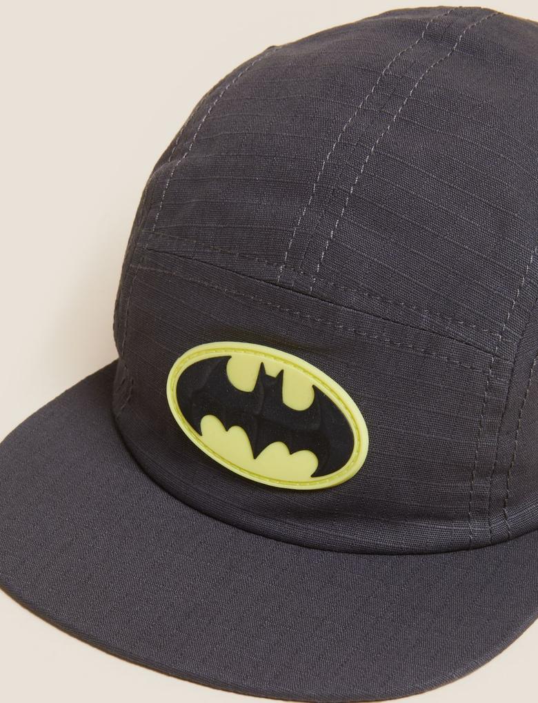  Gri Saf Pamuklu Batman™ Şapka (1-6 Yaş)