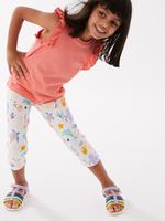 Kız Çocuk Multi Renk Grafik Desenli 5'li Crop Legging Tayt (2-7 Yaş)