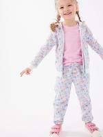 Kız Çocuk Multi Renk Saf Pamuklu Çiçek Desenli Pantolon (2-7 Yaş)