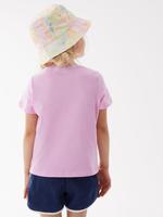Kız Çocuk Pembe Saf Pamuklu Dondurma Desenli T-Shirt (2-7 Yaş)