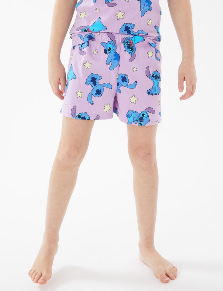 Çocuk Mor Lilo & Stitch™ Kısa Kollu Pijama Takımı (6-16 Yaş)