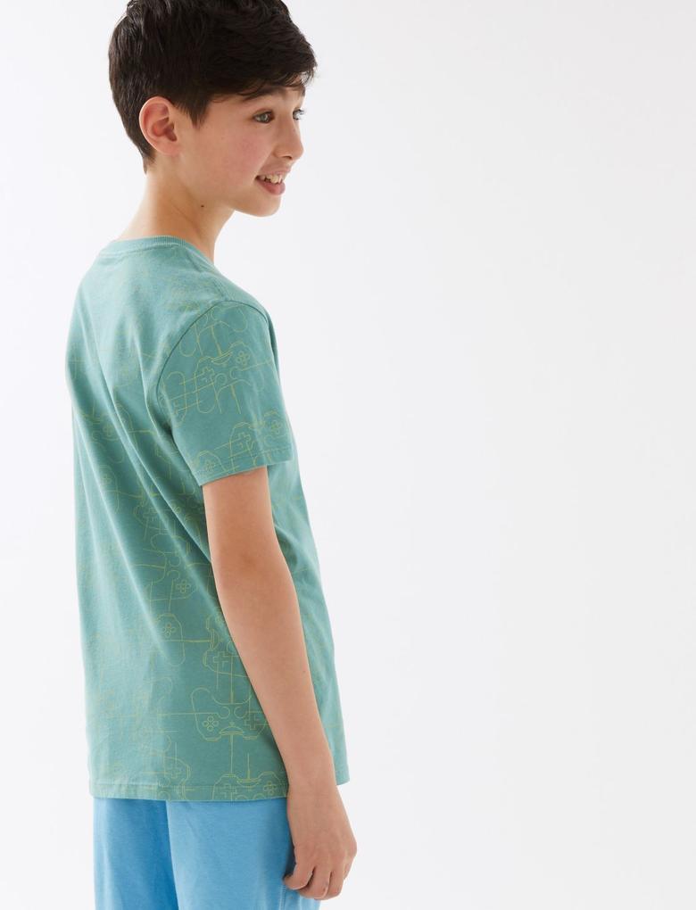 Erkek Çocuk Multi Renk Saf Pamuklu 3'lü T-Shirt (6-16 Yaş)