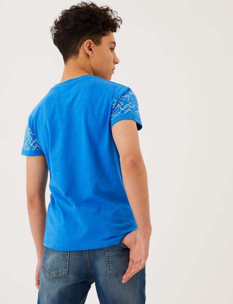 Erkek Çocuk Mavi PlayStation™ Kısa Kollu T-Shirt (6-16 Yaş)