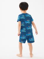 Çocuk Lacivert Saf Pamuklu 2'li Pijama Takımı (1-7 Yaş)