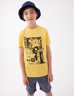 Erkek Çocuk Sarı Saf Pamuklu Pokemon™ T-Shirt (6-16 Yaş)