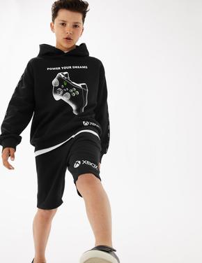 Erkek Çocuk Siyah Regular Fit Xbox™ Şort (6-16 Yaş)