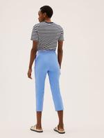 Kadın Mavi Slim Fit Crop Pantolon