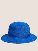 Kadın Mavi Örme Bucket Şapka