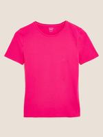 Kadın Pembe Fitted Fit Yuvarlak Yaka T-Shirt