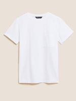 Kadın Beyaz Saf Pamuklu Kısa Kollu T-Shirt