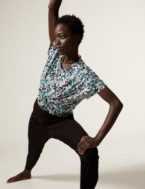 Kadın Multi Renk Büzgü Detaylı Crop T-Shirt