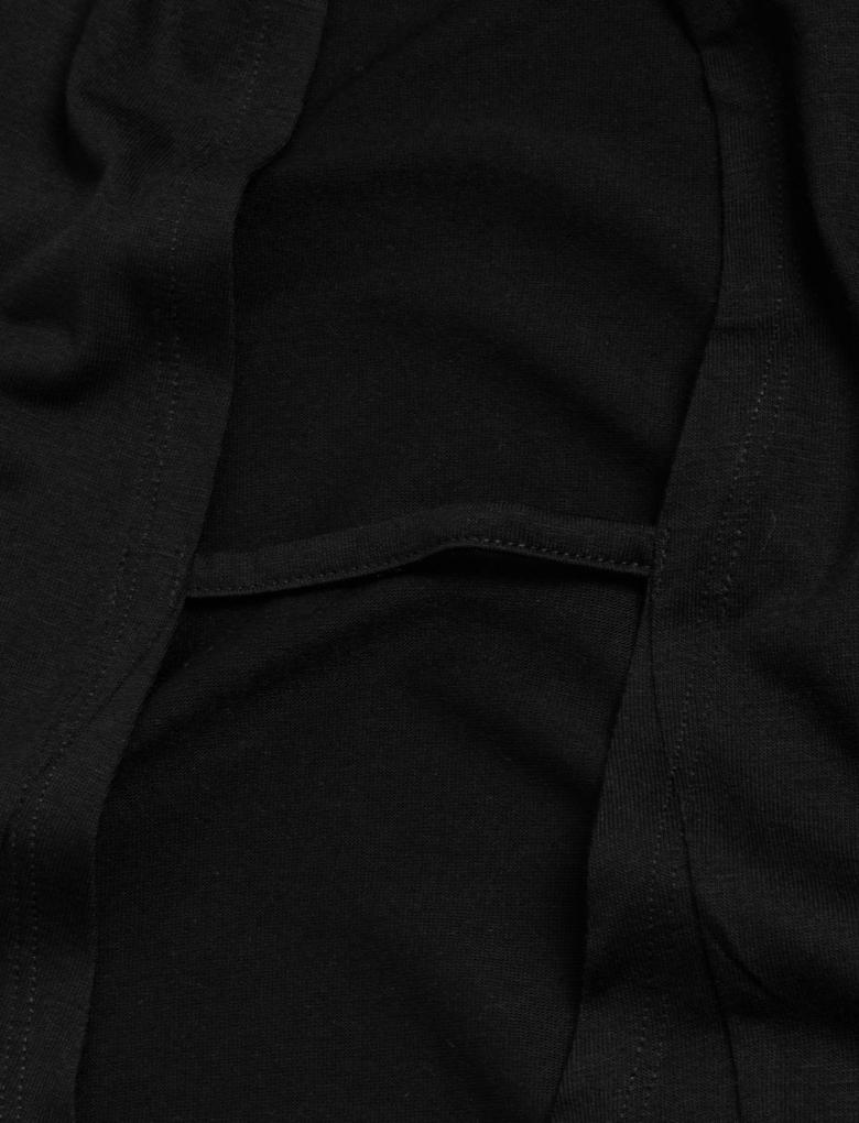 Kadın Siyah Relaxed Fit Yuvarlak Yaka T-Shirt