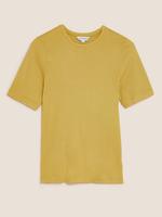Kadın Sarı Kısa Kollu Örme T-Shirt