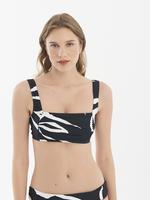 Kadın Siyah Zebra Desenli Bikini Üstü