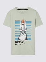 Erkek Çocuk Yeşil Saf Pamuklu NASA™ T-Shirt