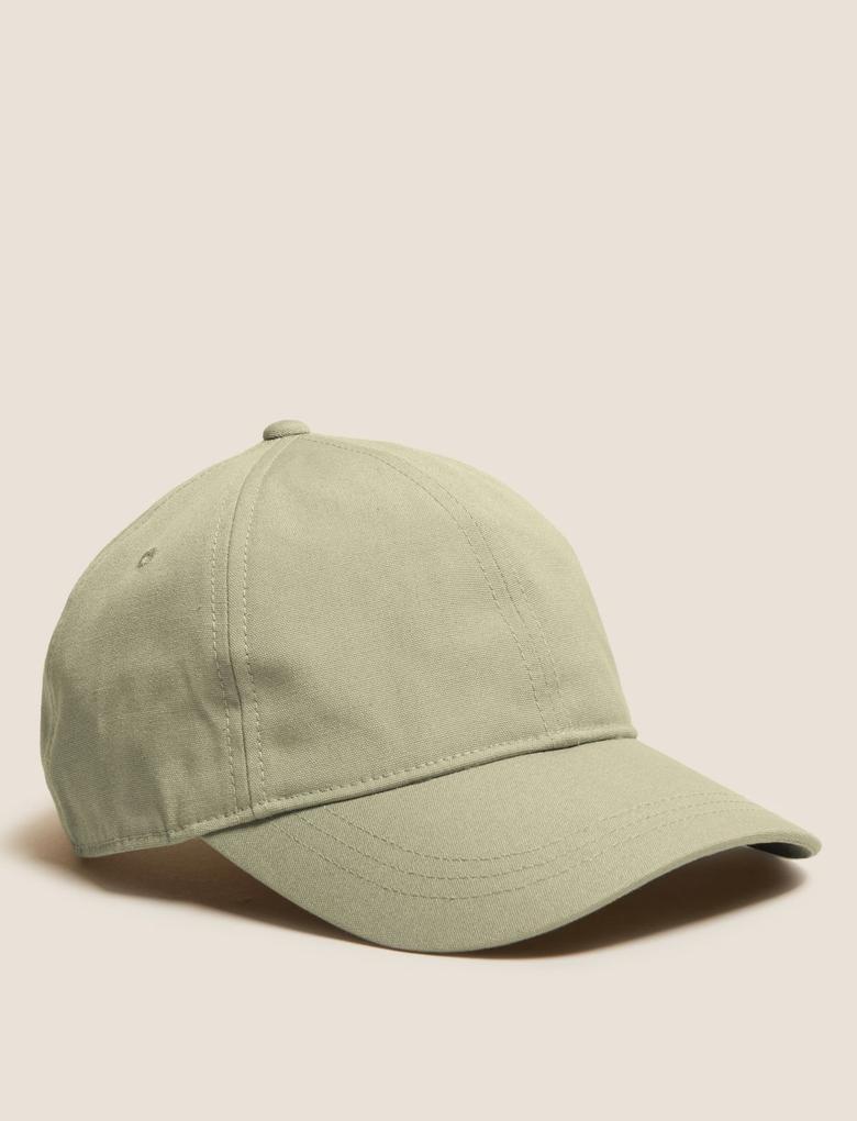 Erkek Yeşil Saf Pamuklu Sun Smart Şapka