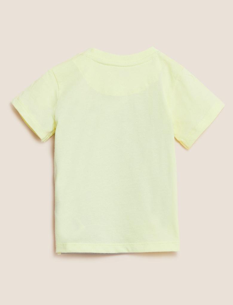  Yeşil Saf Pamuklu Kısa Kollu T-Shirt (0-3 Yaş)
