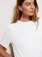 Kadın Beyaz Kısa Kollu Örme T-Shirt