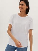 Kadın Beyaz Relaxed Fit Kısa Kollu T-Shirt