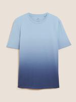 Erkek Mavi Saf Pamuklu Kısa Kollu T-Shirt