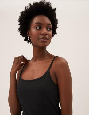 Kadın Siyah 2'li Fitted Fit Askılı T-Shirt Seti