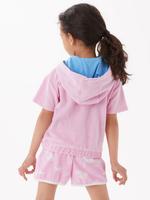 Kız Çocuk Pembe Kapüşonlu Havlu Sweatshirt (2-7 Yaş)