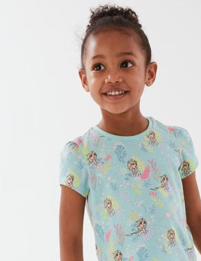 Kız Çocuk Multi Renk Saf Pamuklu 2'li Frozen™ T-Shirt (2-7 Yaş)