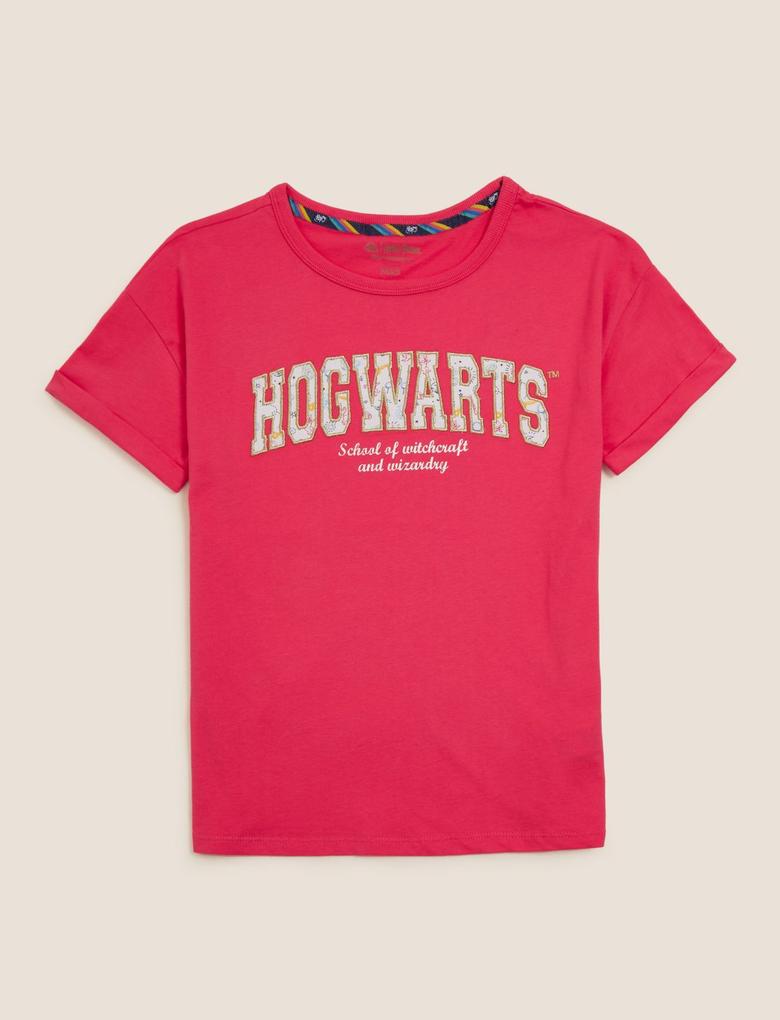 Kız Çocuk Pembe Saf Pamuklu Harry Potter™ T-Shirt (2-16 Yaş)