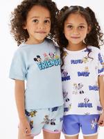 Kız Çocuk Multi Renk Saf Pamuklu 2'li Minnie Mouse™ T-Shirt (2-7 Yaş)