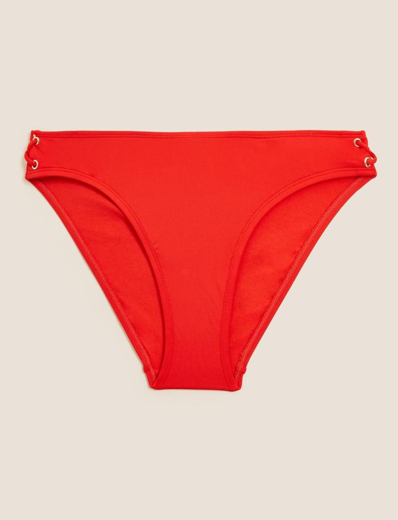 Kadın Kırmızı Yüksek Bel Bikini Altı