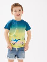 Erkek Çocuk Multi Renk Saf Pamuklu 3D Detaylı T-Shirt (2-7 Yaş)