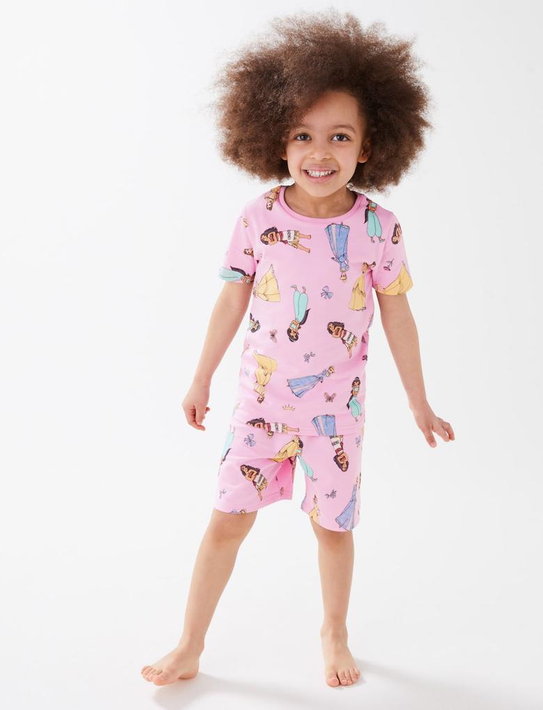 Çocuk Pembe Disney™ Kısa Kollu Pijama Takımı (2-10 Yaş)