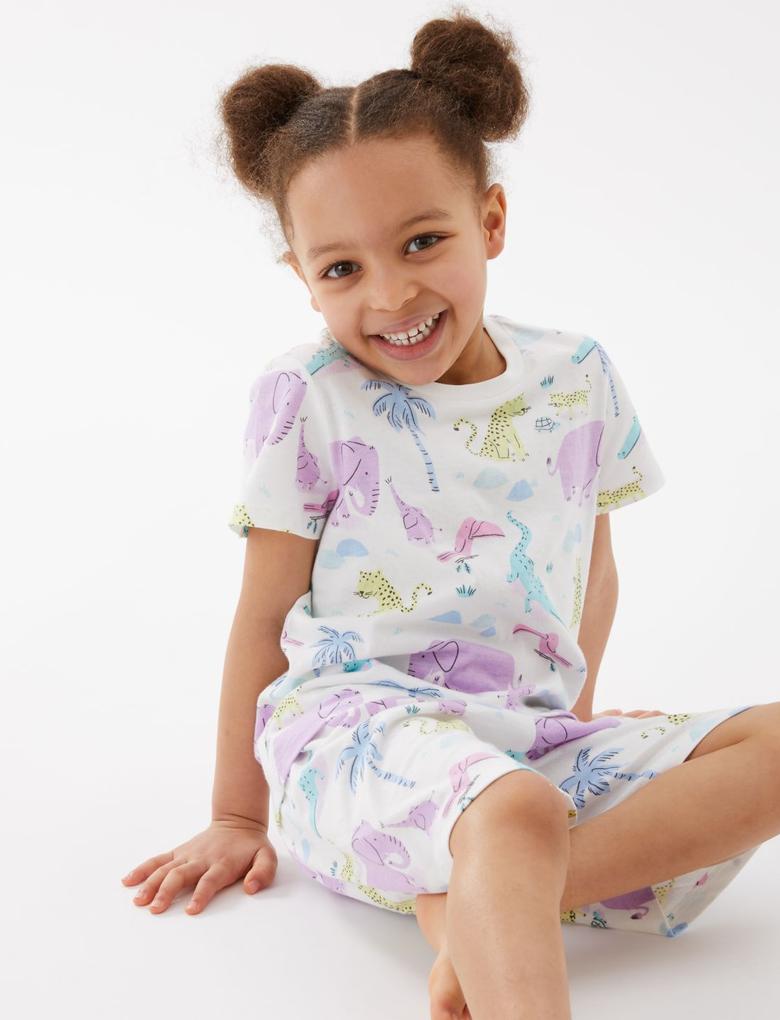 Çocuk Pembe Saf Pamuklu 2'li Pijama Takımı (1-7 Yaş)